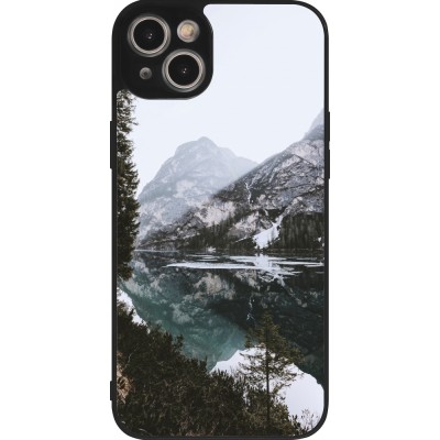 Coque iPhone 15 Plus - Silicone rigide noir Winter 22 snowy mountain and lake