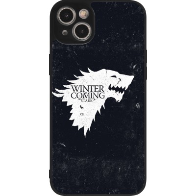 Coque iPhone 15 Plus - Silicone rigide noir Winter is coming Stark