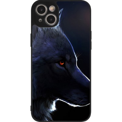 Coque iPhone 15 Plus - Silicone rigide noir Wolf Shape