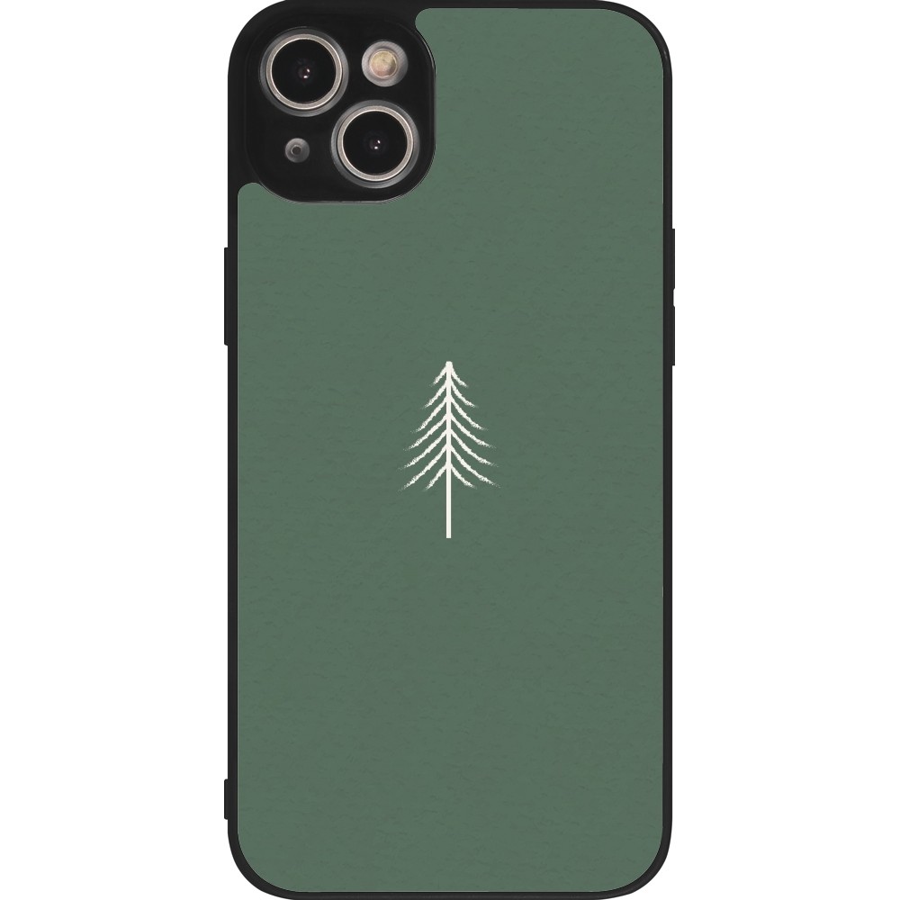 Coque iPhone 15 Plus - Silicone rigide noir Christmas 22 minimalist tree