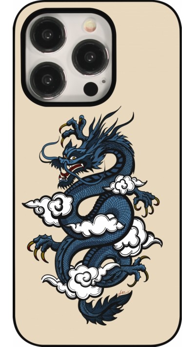 iPhone 15 Pro Case Hülle - Blue Dragon Tattoo