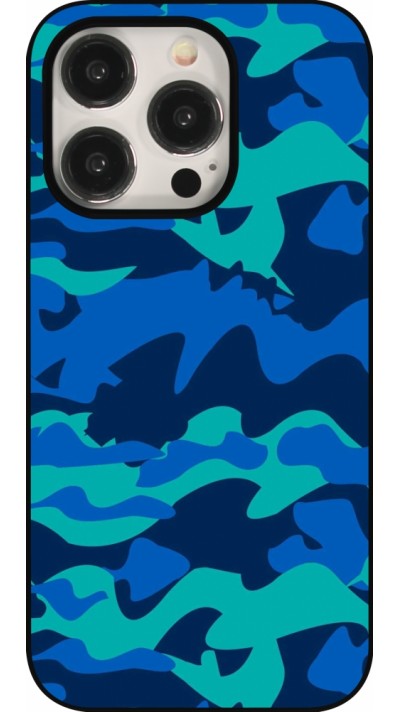 iPhone 15 Pro Case Hülle - Camo Blue