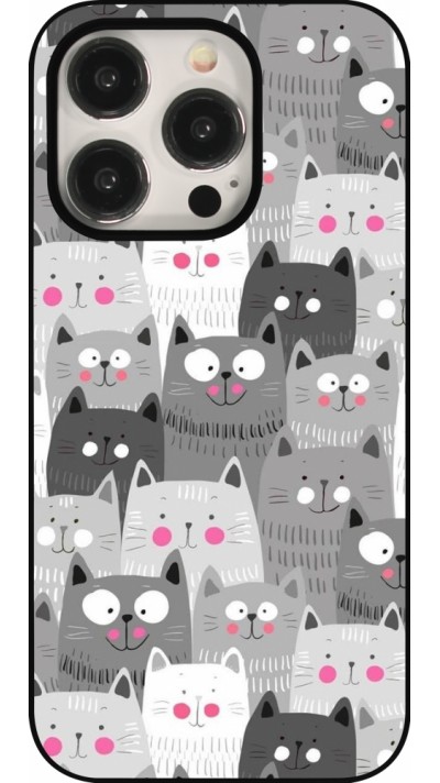 Coque iPhone 15 Pro - Chats gris troupeau