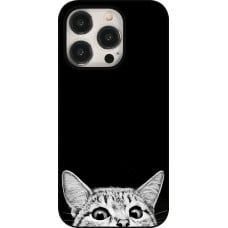 Coque iPhone 15 Pro - Cat Looking Up Black