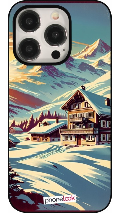 iPhone 15 Pro Case Hülle - Chalet Berg verschneit