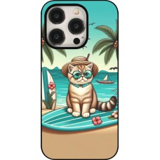 Coque iPhone 15 Pro - Chat Surf Style