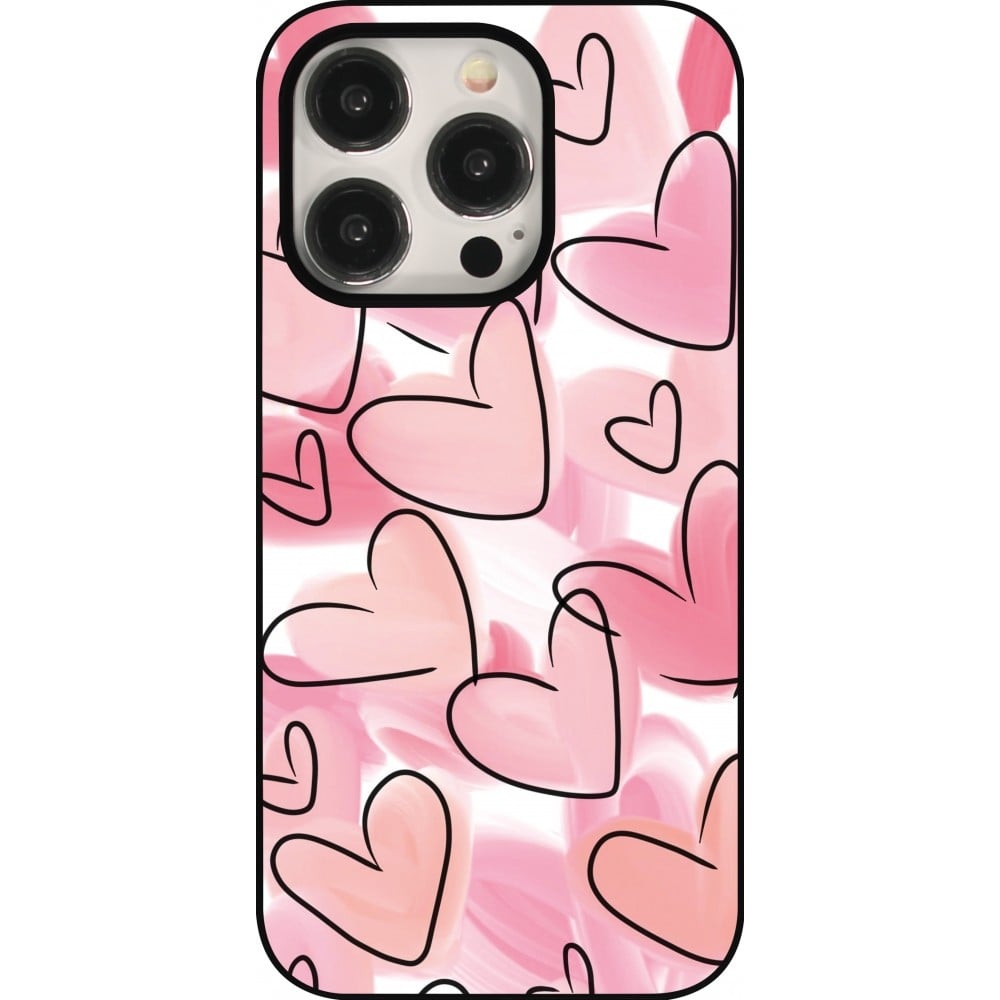 Coque iPhone 15 Pro - Easter 2023 pink hearts