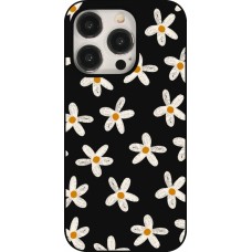 iPhone 15 Pro Case Hülle - Easter 2024 white on black flower