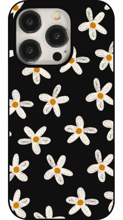 iPhone 15 Pro Case Hülle - Easter 2024 white on black flower