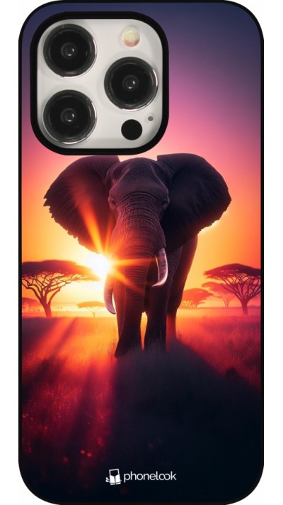 iPhone 15 Pro Case Hülle - Elefant Sonnenaufgang Schönheit