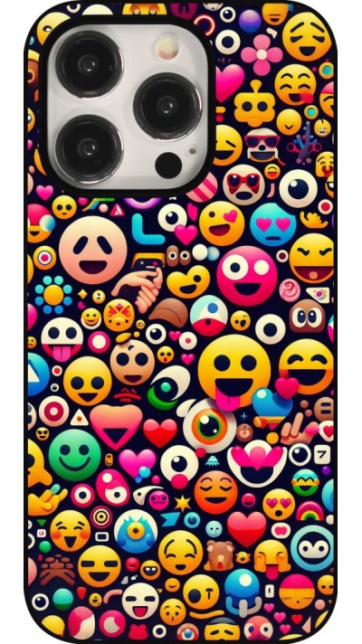 iPhone 15 Pro Case Hülle - Emoji Mix Farbe