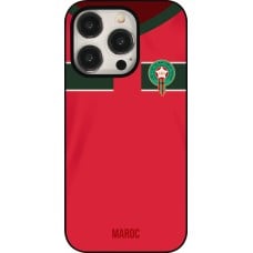 Coque iPhone 15 Pro - Maillot de football Maroc 2022 personnalisable