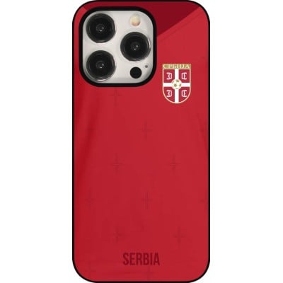 Coque iPhone 15 Pro - Maillot de football Serbie 2022 personnalisable