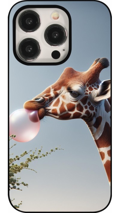 iPhone 15 Pro Case Hülle - Giraffe mit Blase