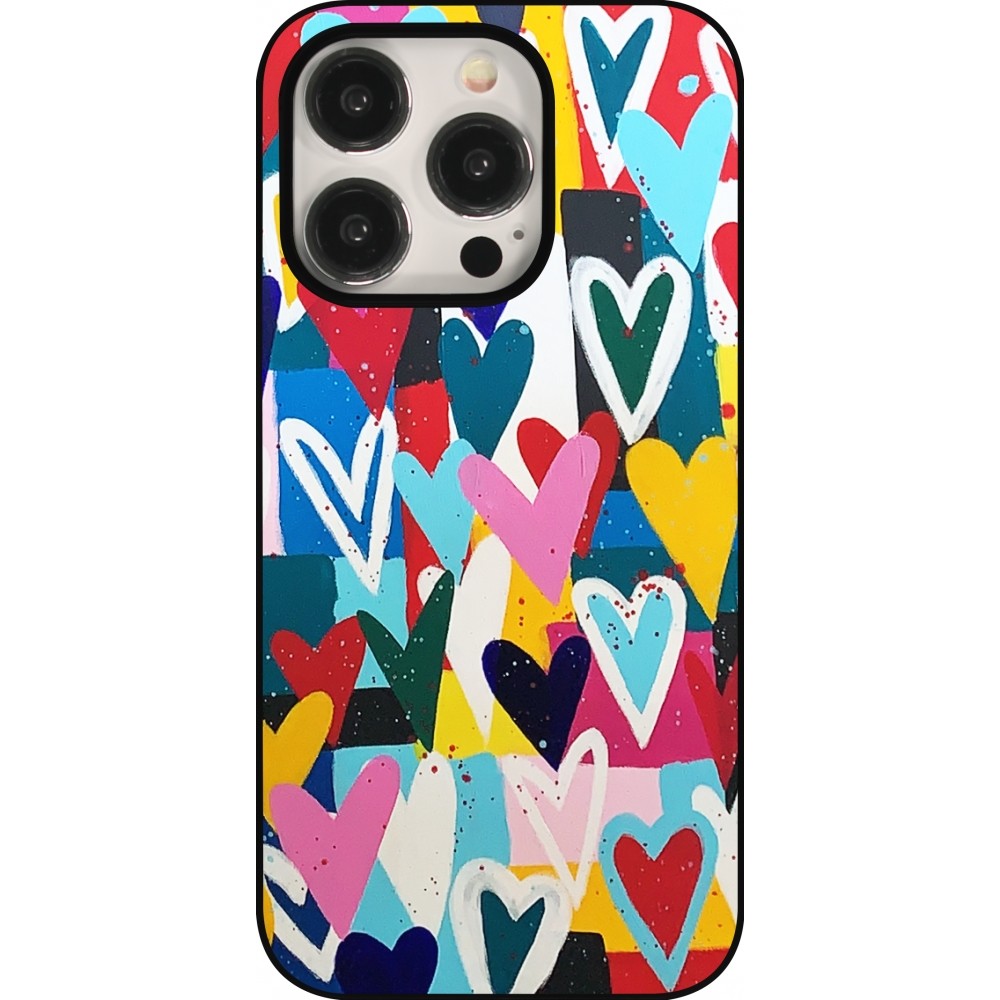 Coque iPhone 15 Pro - Joyful Hearts