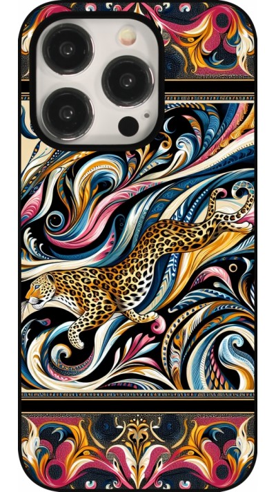 iPhone 15 Pro Case Hülle - Leopard Abstrakte Kunst