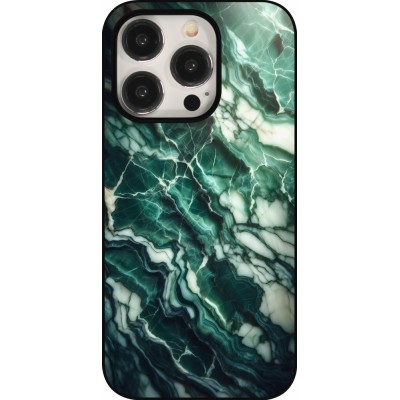 Coque iPhone 15 Pro - Marbre vert majestueux