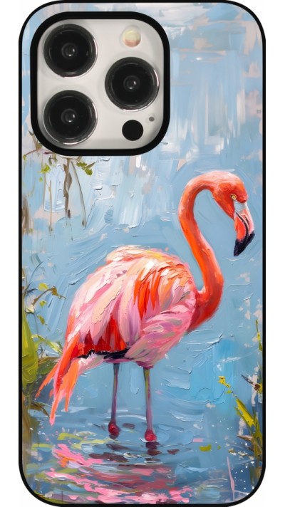 iPhone 15 Pro Case Hülle - Paint Flamingo