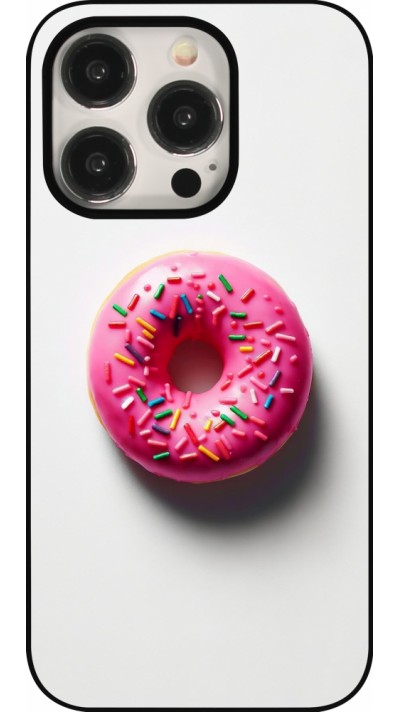 iPhone 15 Pro Case Hülle - Weisser Hintergrund, pinker Donut