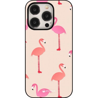 Coque iPhone 15 Pro - Pink Flamingos Pattern