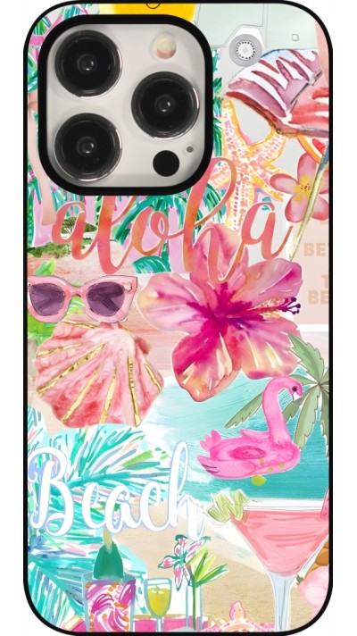 iPhone 15 Pro Case Hülle - Preppy Collage Aloha