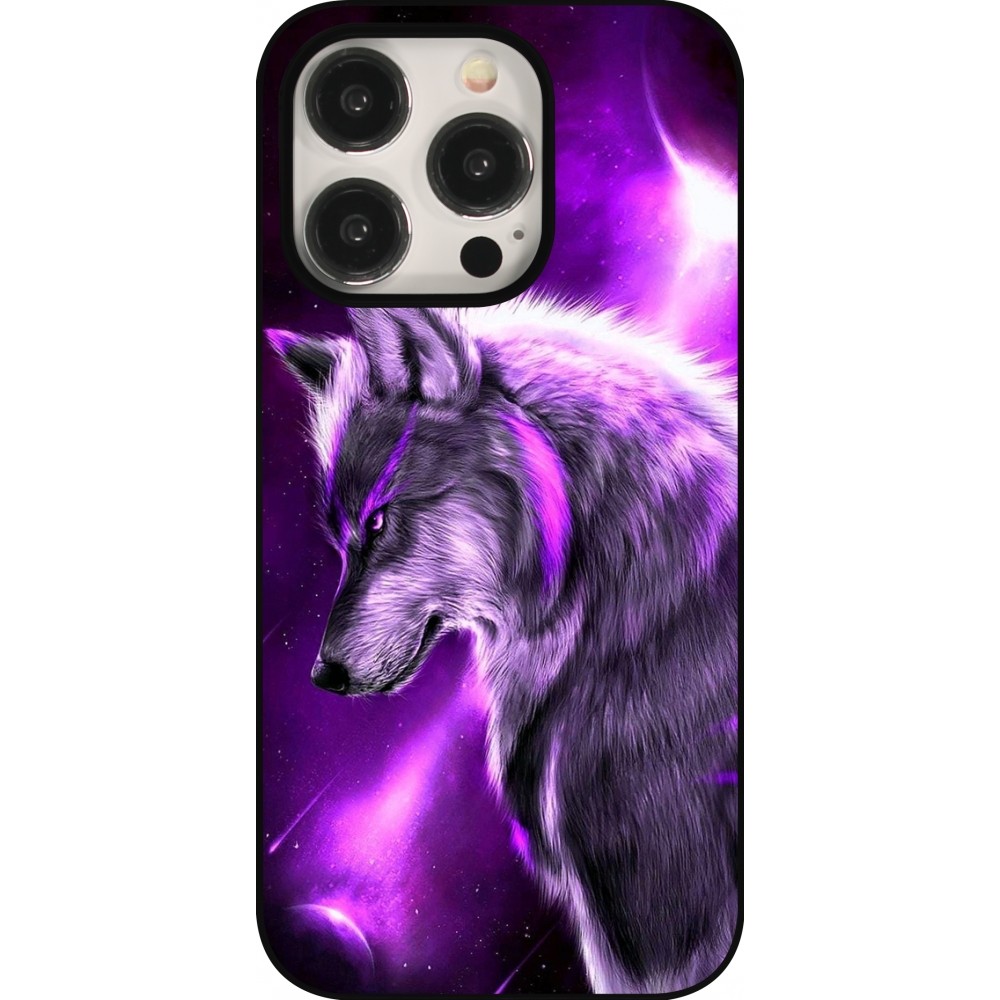 Coque iPhone 15 Pro - Purple Sky Wolf