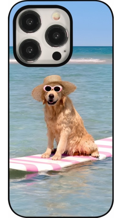 Coque iPhone 15 Pro - Summer Dog on Paddle