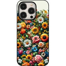 iPhone 15 Pro Case Hülle - Sommer Blumenmuster