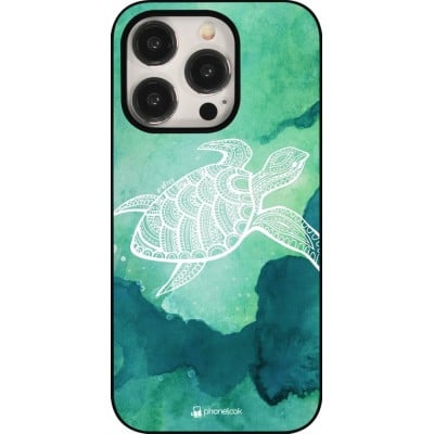 Coque iPhone 15 Pro - Turtle Aztec Watercolor