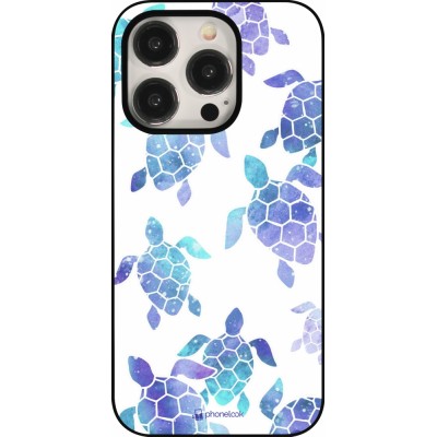 Coque iPhone 15 Pro - Turtles pattern watercolor