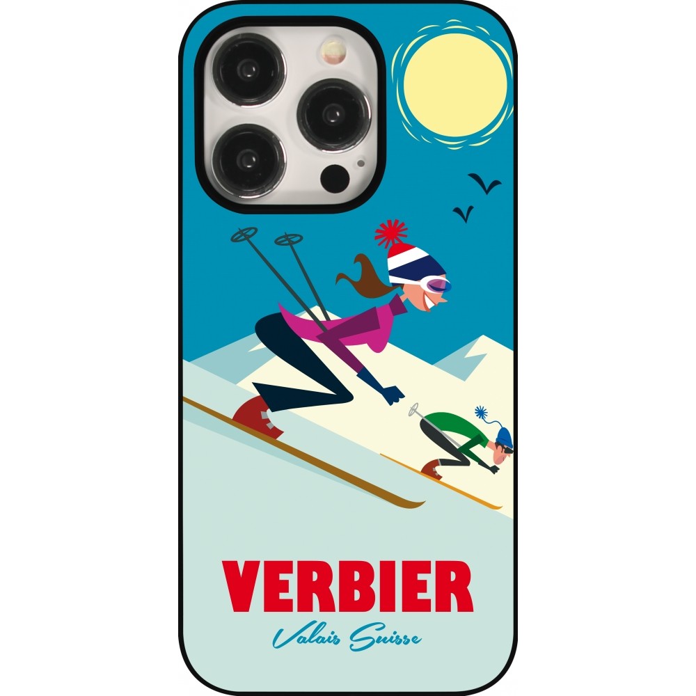 Coque iPhone 15 Pro - Verbier Ski Downhill