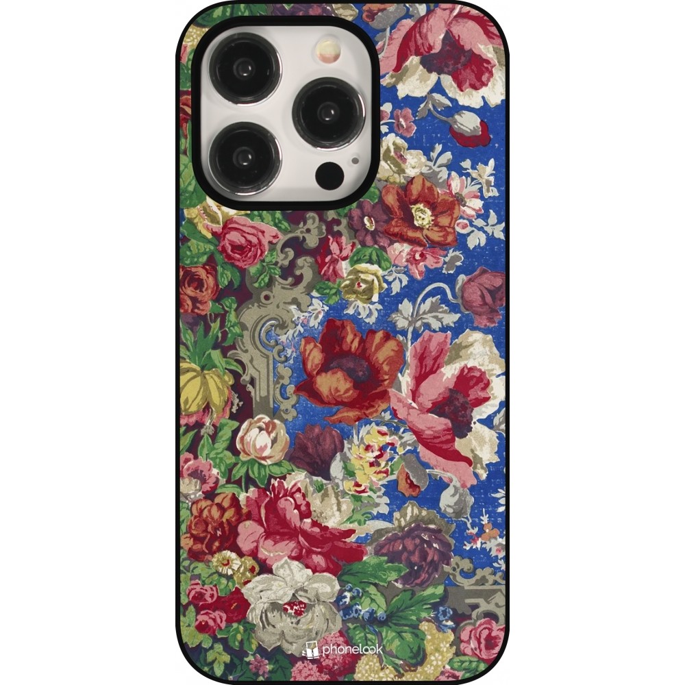 Coque iPhone 15 Pro - Vintage Art Flowers