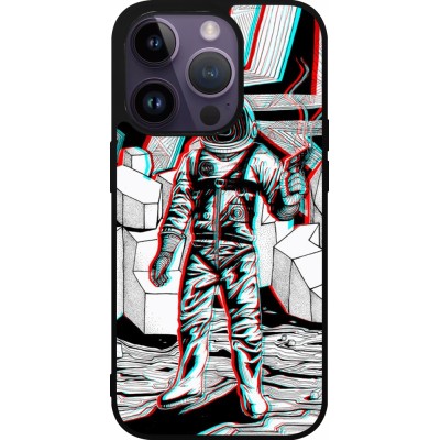 Coque iPhone 15 Pro - Silicone rigide noir Anaglyph Astronaut