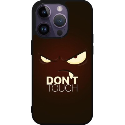 Coque iPhone 15 Pro - Silicone rigide noir Angry Dont Touch