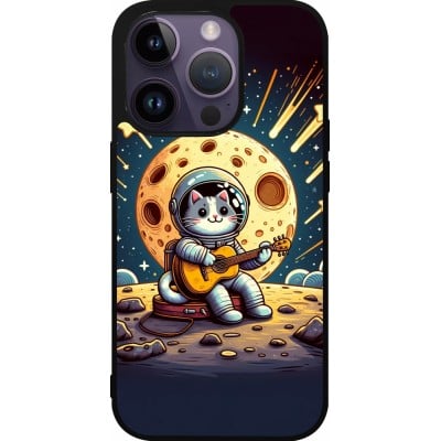 Coque iPhone 15 Pro - Silicone rigide noir AstroCat RockLune