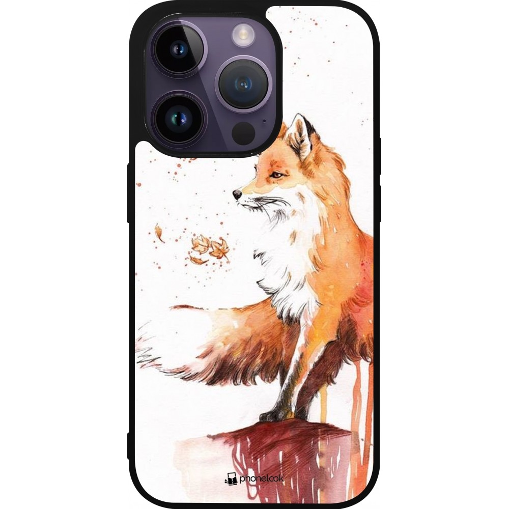 Coque iPhone 15 Pro - Silicone rigide noir Autumn 21 Fox