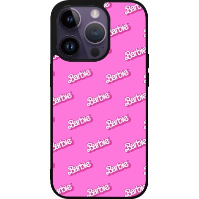 Coque iPhone 15 Pro - Silicone rigide noir Barbie Pattern