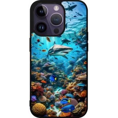 Coque iPhone 15 Pro - Silicone rigide noir Bora Bora Mer et Merveilles