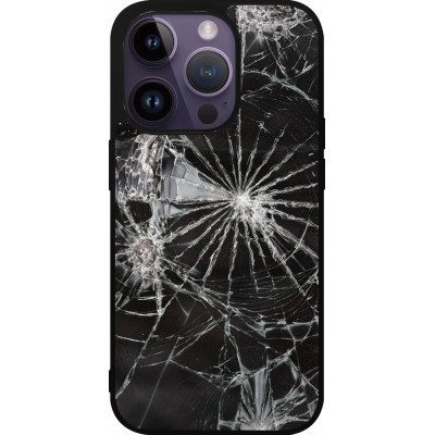 Coque iPhone 15 Pro - Silicone rigide noir Broken Screen