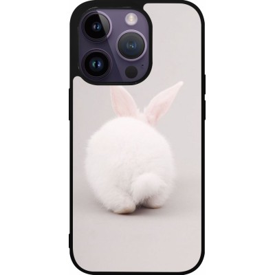 Coque iPhone 15 Pro - Silicone rigide noir Easter 2024 bunny butt