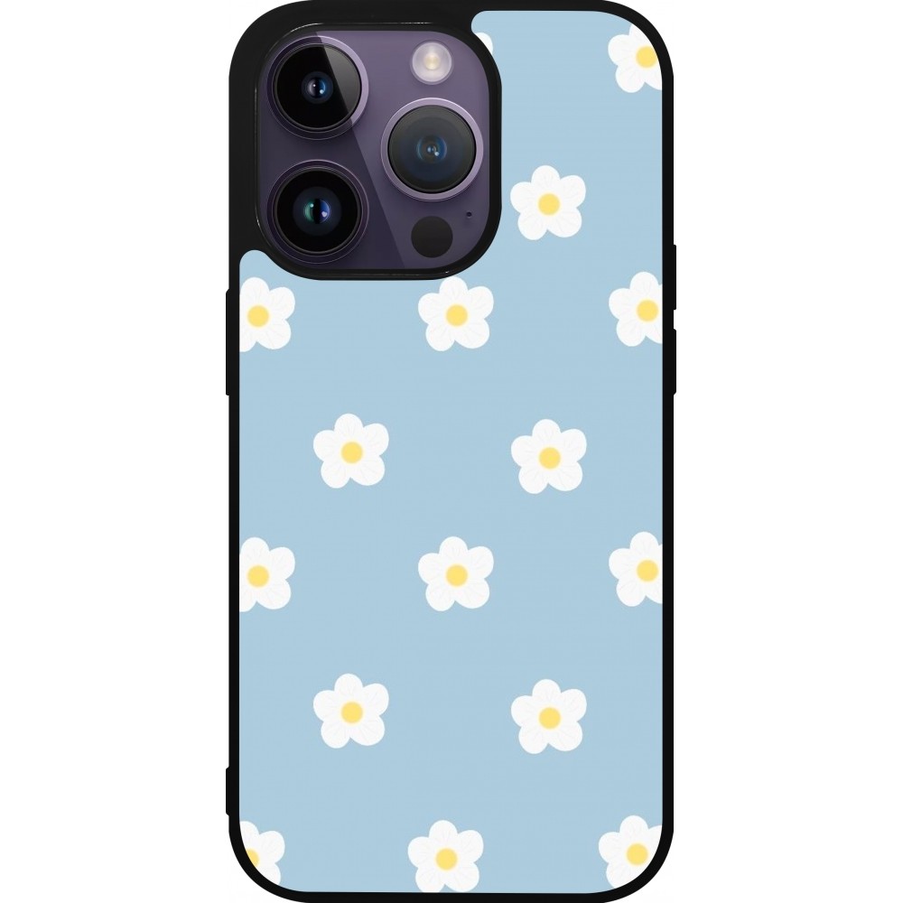 Coque iPhone 15 Pro - Silicone rigide noir Easter 2024 daisy flower