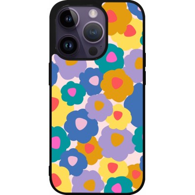 Coque iPhone 15 Pro - Silicone rigide noir Easter 2024 flower power