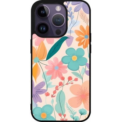 Coque iPhone 15 Pro - Silicone rigide noir Easter 2024 spring flowers