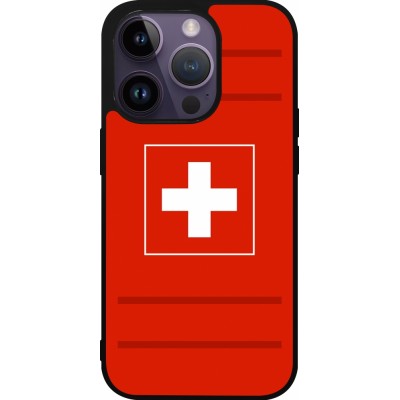 Coque iPhone 15 Pro - Silicone rigide noir Euro 2020 Switzerland