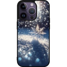 Coque iPhone 15 Pro - Silicone rigide noir Flocon Solaire Éclat