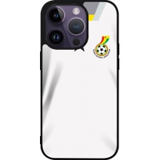 Coque iPhone 15 Pro - Silicone rigide noir Maillot de football Ghana 2022 personnalisable