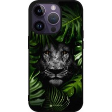 Coque iPhone 15 Pro - Silicone rigide noir Forest Lion