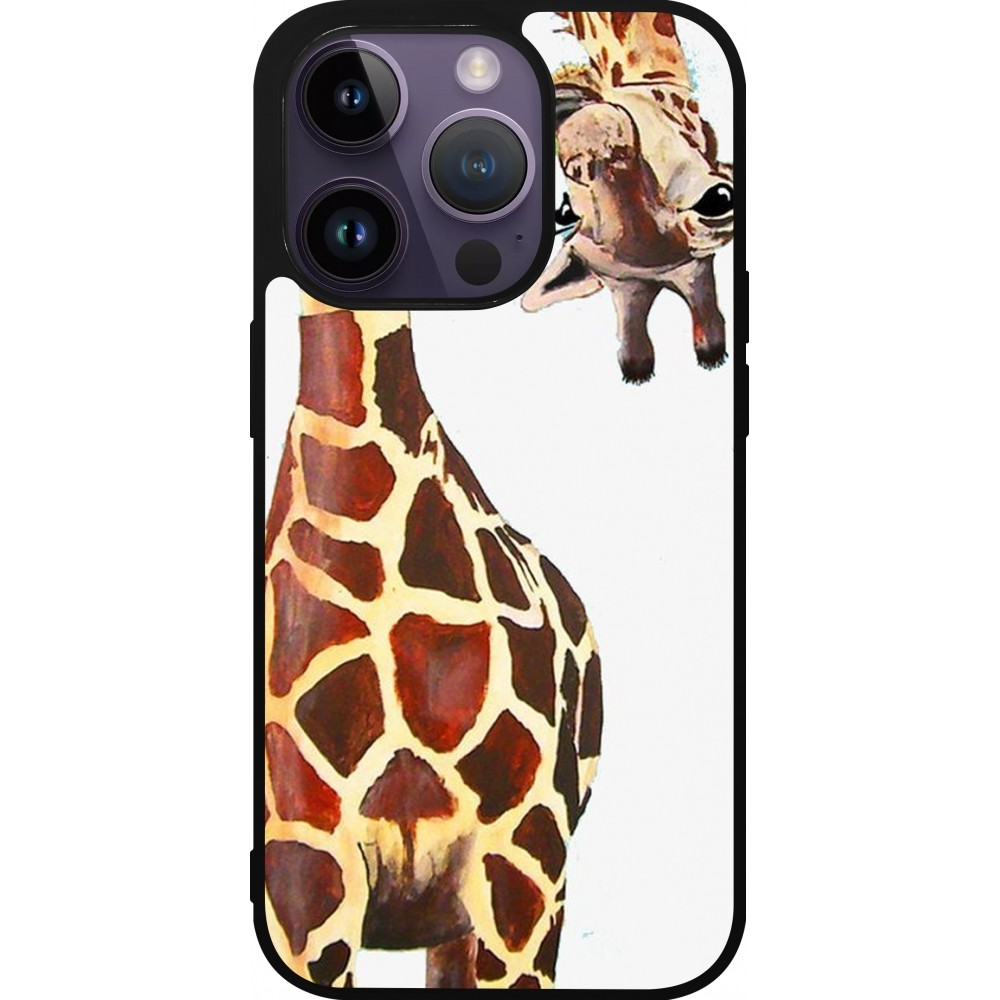 Coque iPhone 15 Pro - Silicone rigide noir Giraffe Fit