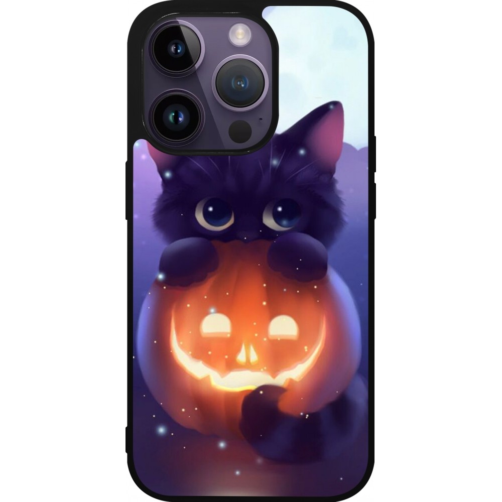 Coque iPhone 15 Pro - Silicone rigide noir Halloween 17 15