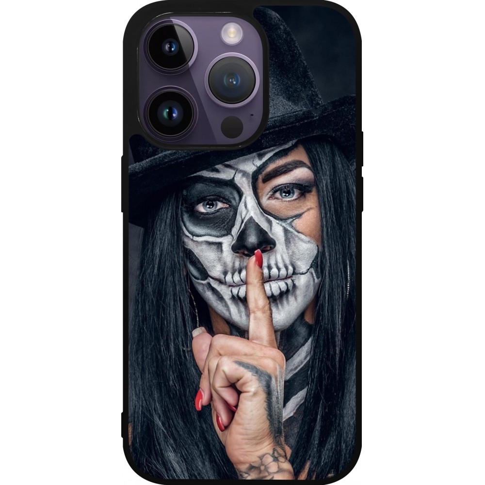 Coque iPhone 15 Pro - Silicone rigide noir Halloween 18 19